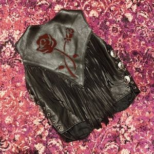 Vintage Leather Fringe Vest